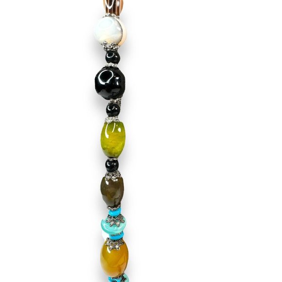 Vintage Natural Genuine Stone Glass Chunky Necklace 30” - Picture 9 of 16